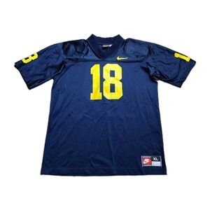 Vintage Nike Team Michigan Wolverines NCAA Football Jersey #18 Youth Size XL